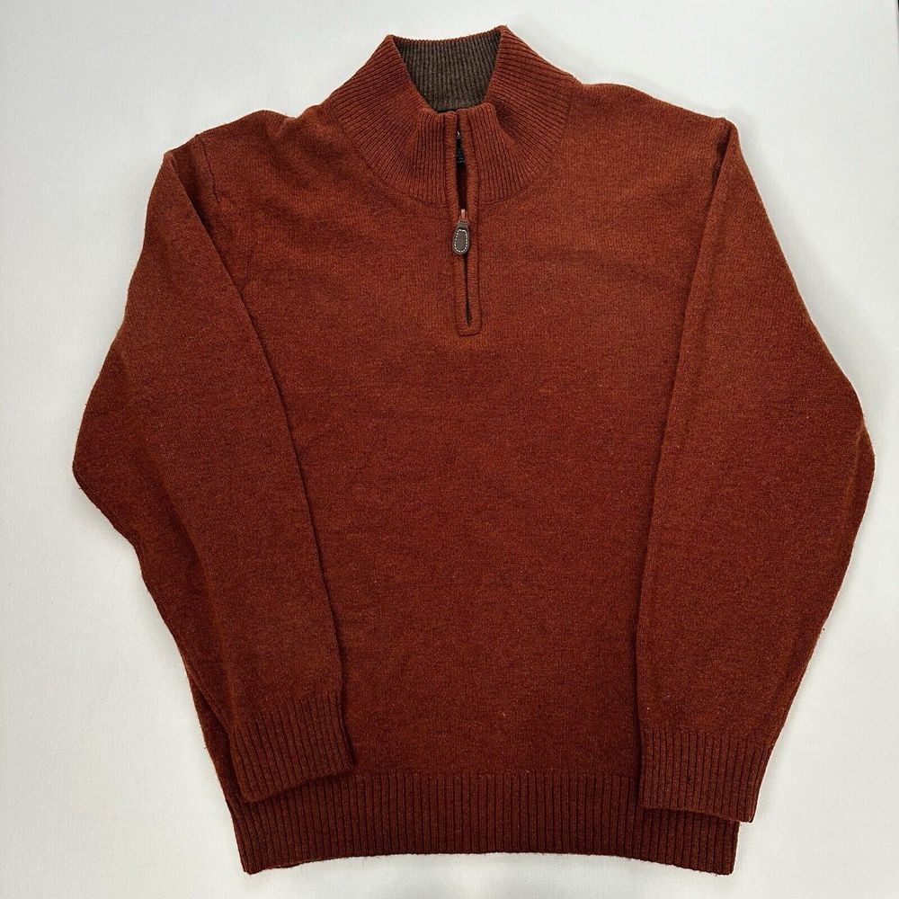 Jos A Bank Hiking Gorp Core 1/4 Zip Lambs Wool Blend Sweater Mock Neck Sz XL